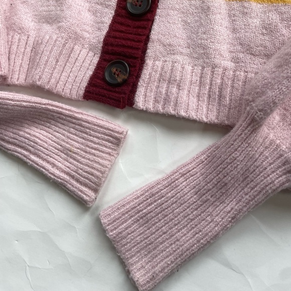 Cardigan Colorblock Sweater Wild Fable Cropped  Size Small - Picture 3 of 8